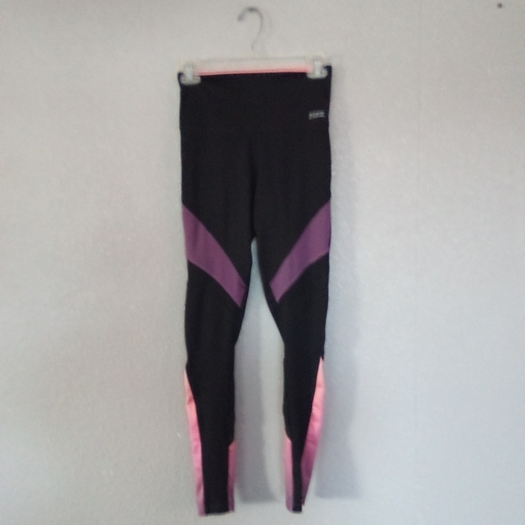 Black and Purple Leggings with Pink Accents - Picture 1 of 3